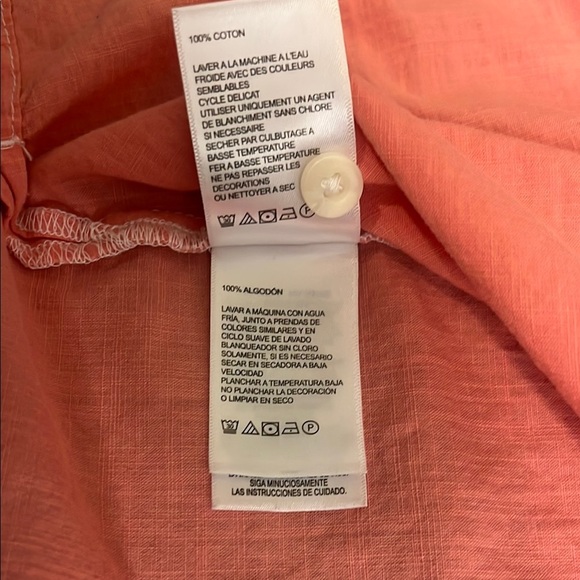 Tommy Bahama 100% Cotton Orange Casual Button Down Shirt - Picture 5 of 11